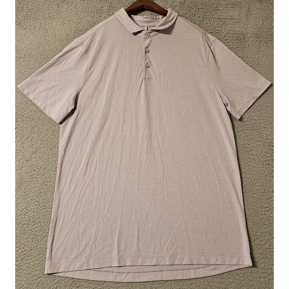 Lululemon Evolution Polo Shirt Mens Sz XL Purple Heathered Short Sleeve Golf Top